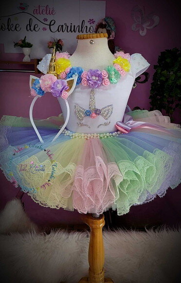 Look/fantasia Unicórnio Luxo. Tamanho 1 ou 2 Anos.
