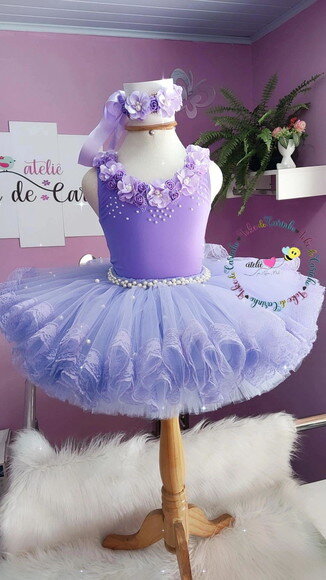 Look/figurino "bailarina Luxo". Tamanho 3 até 6 Anos
