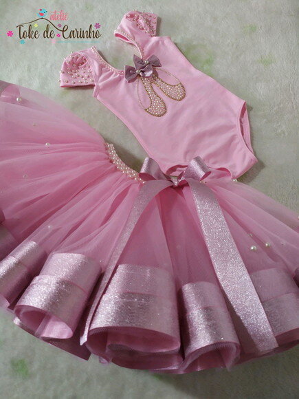 Roupa de Festa bailarina Luxo. Tamanho 3 até 6 Anos