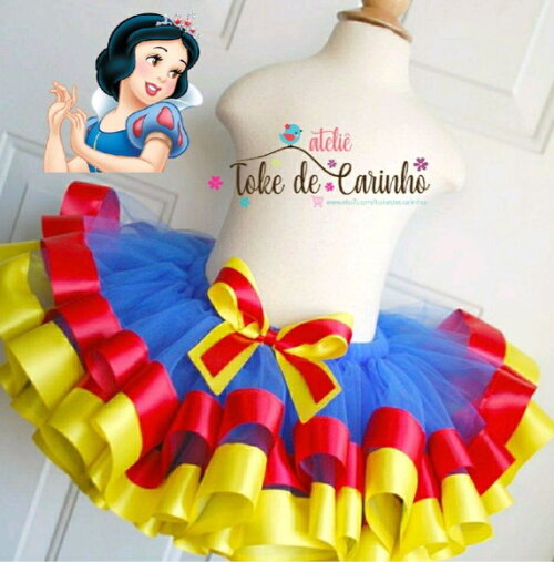 Saia tutu "Branca de Neve". Tamanho 1 a 6 anos.