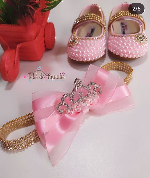 Sapatilha Personalizada + Tiara Coroa.
