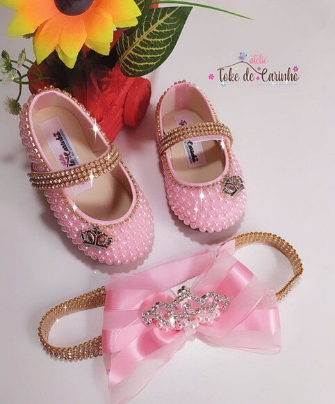 Sapatilha Personalizada + Tiara Coroa.