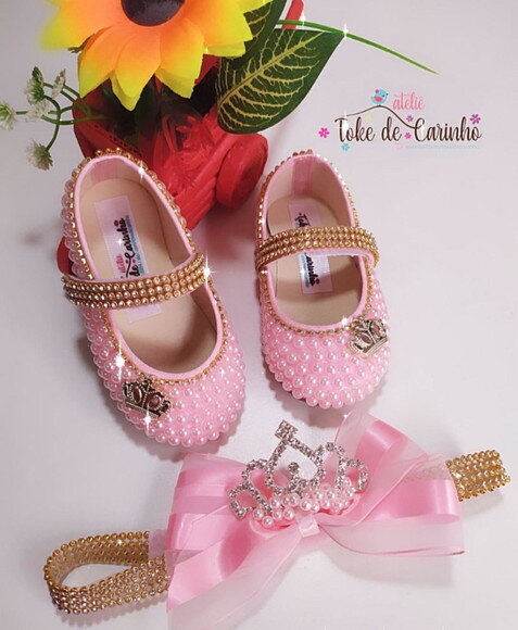 Sapatilha Personalizada + Tiara Coroa.