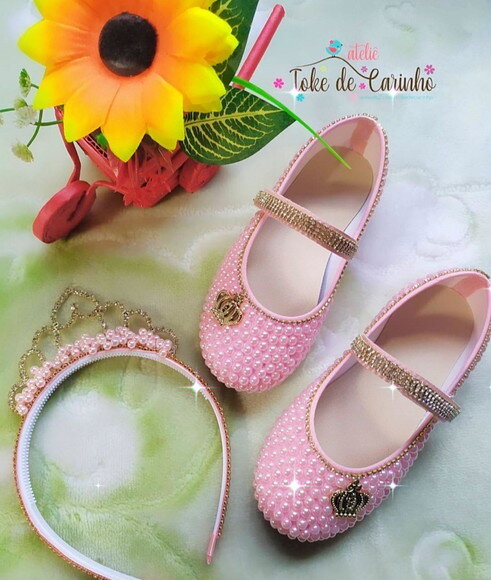 Sapatilha Personalizada + Tiara Coroa.