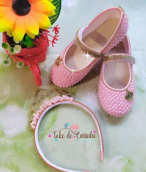 Sapatilha Personalizada + Tiara Coroa.