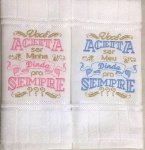 Toalha Dohler Lavabo Madrinha/Padrinho Bordada.