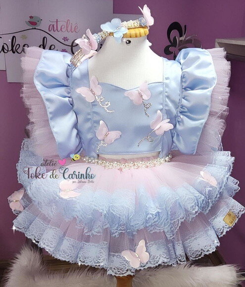 Vestido/romper "jardim Encantado". Pronta Entrega.
