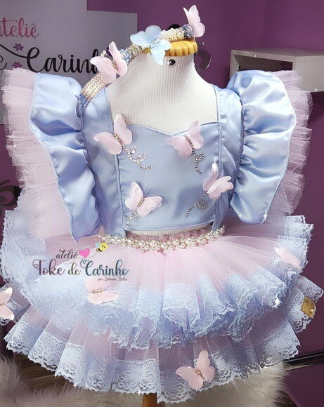 Vestido/romper jardim Encantado. Pronta Entrega.