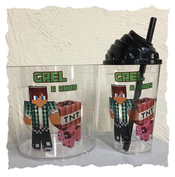 Kit Cineminha Chantilly Copo 500 ml - Minecraft