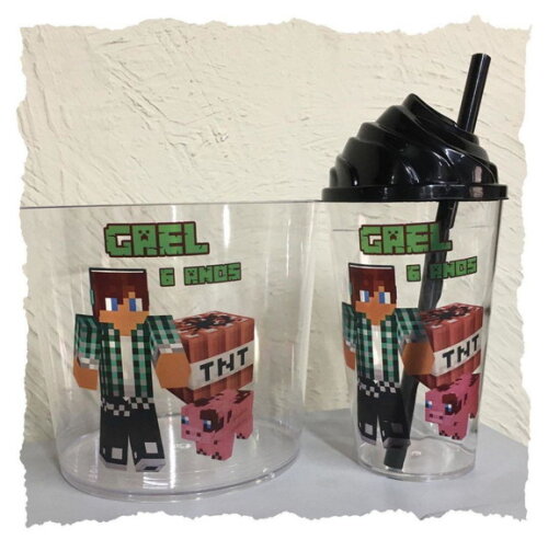 Kit Cineminha Chantilly Copo 500 ml - Minecraft