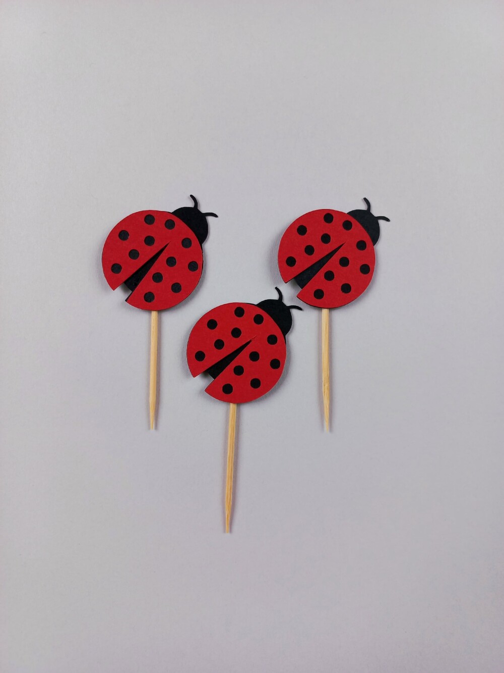 Topper para Docinhos Joaninha - 15 unidades