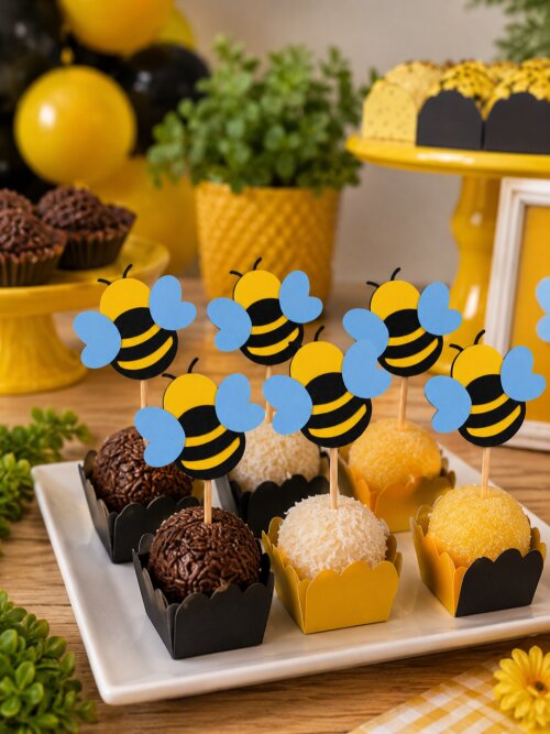 Topper para Docinhos Abelhinha - 15 unidades