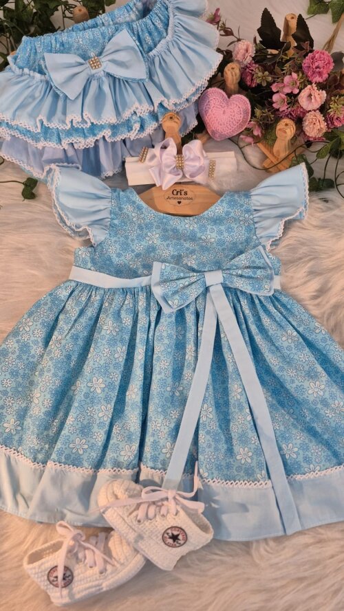 Vestido de Bebê , Tecido de Algodão