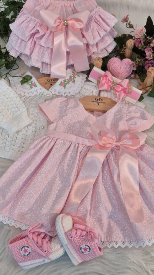 Vestido de Bebê , Tecido de Algodão