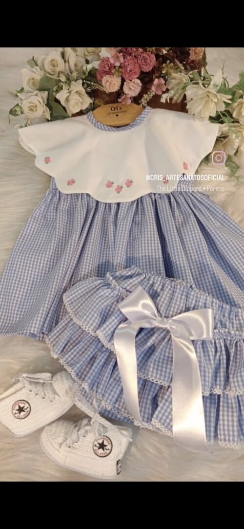 Vestido de Bebê , Tecido de Algodão