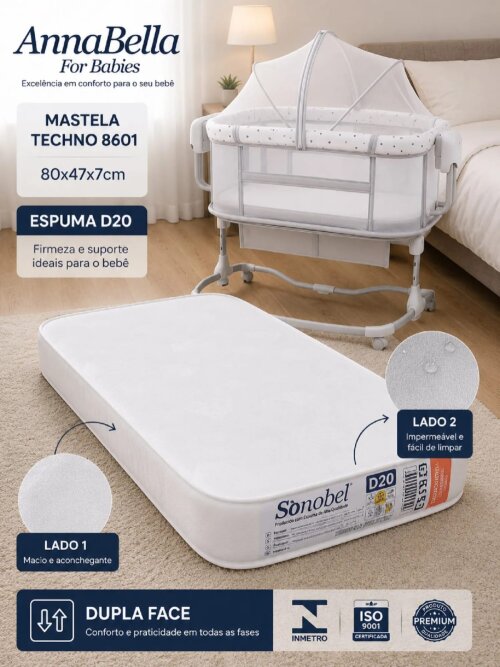 Colchão Mini Berço Mastela  80 x 47 x 7