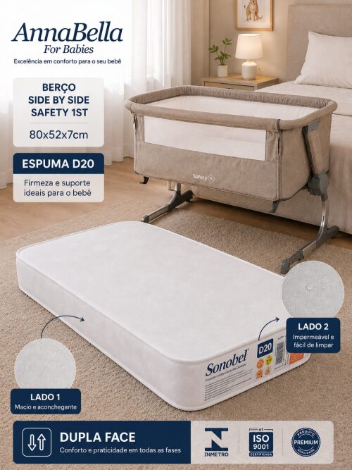 Colchao side by site safety 1st  80 X 52 X 7