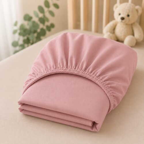 Lençol para mini berço infantil rose