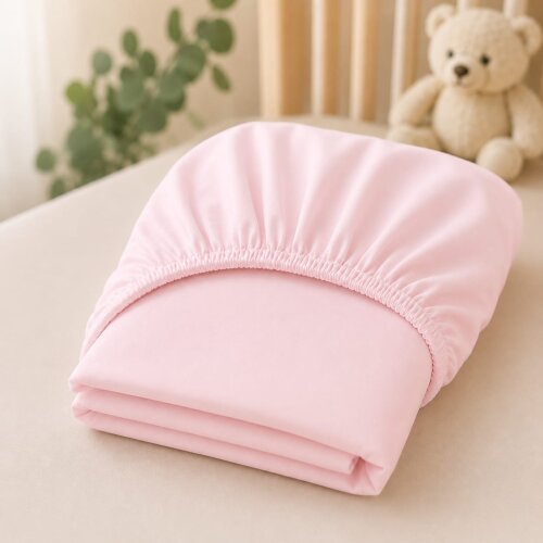 Lençol para mini berço infantil  rosa