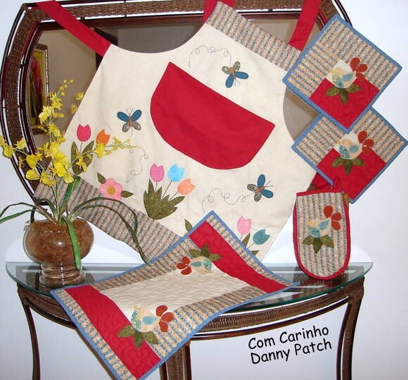 Conjunto Cozinha Pássaros e Flores