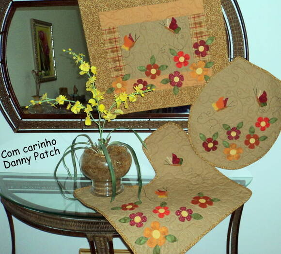 Conjunto Lavabo Flores e Borboletas