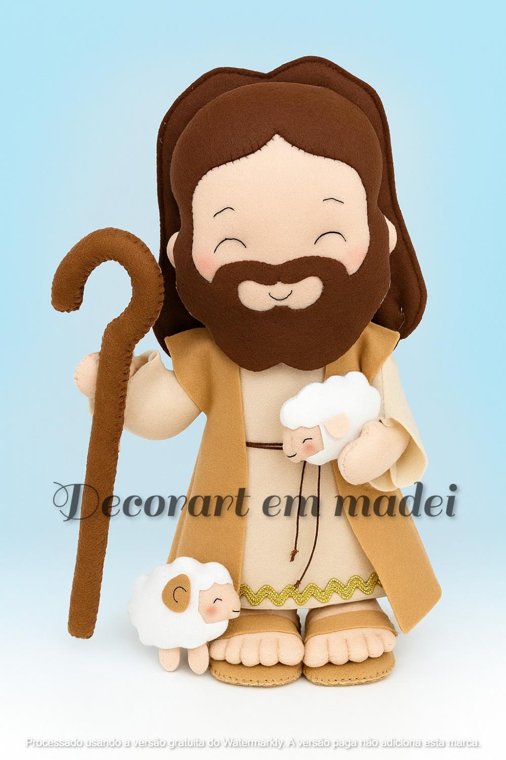 Jesus bom pastor boneco em feltro