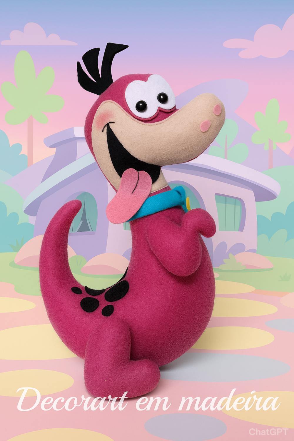 Dino Boneco decorativo em feltro Flintstones