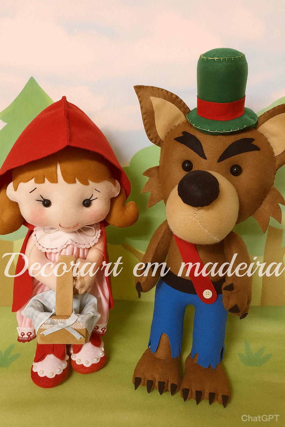 Chapeuzinho vermelho e o Lobo Mau em felro