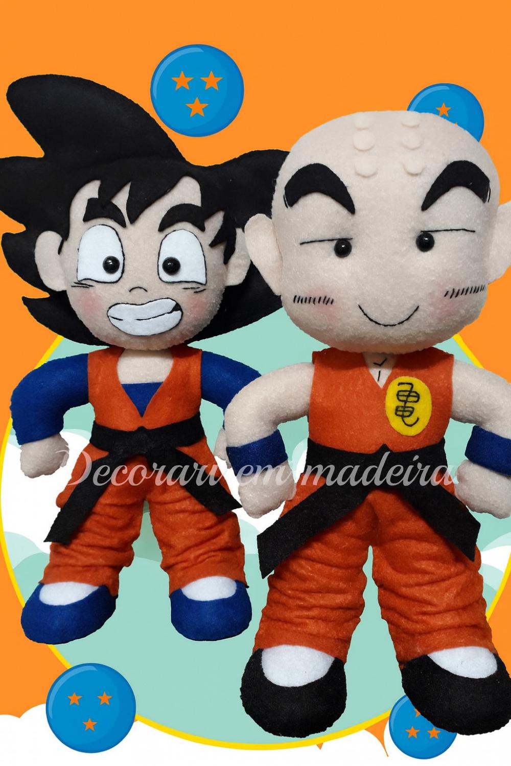 Kuririn e Goten ( Dragon Ball)  Bonecos decoraivos em felro