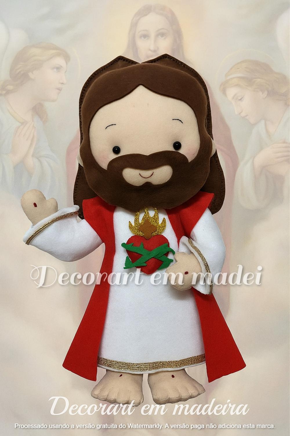 Sagrado Coração de Jesus boneco decoraivo em felro
