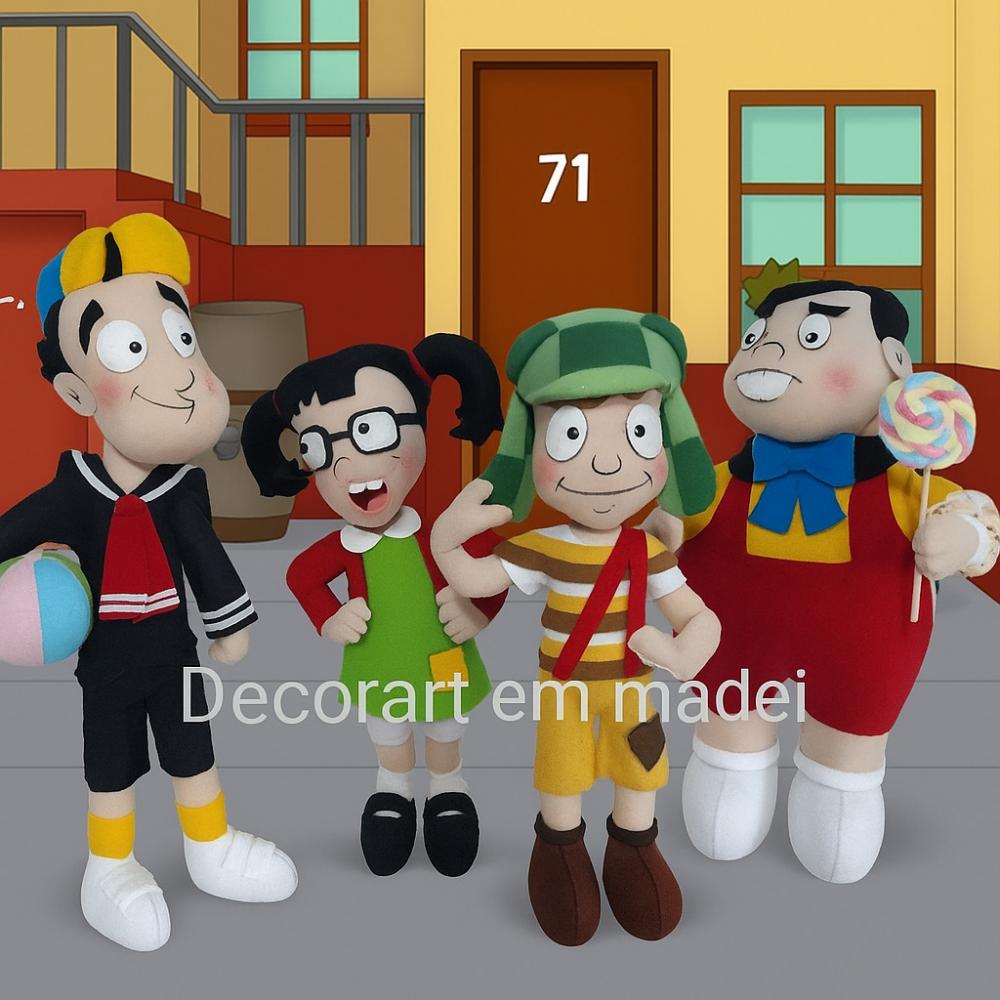 Turma do Chaves Bonecos Decorativos em Feltro