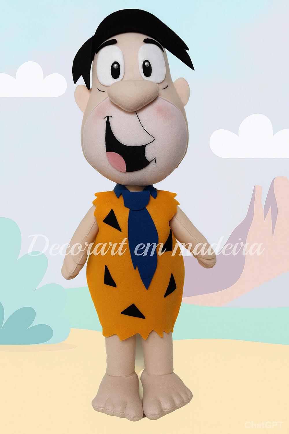 Fred Flintstones boneco decorativo em feltro