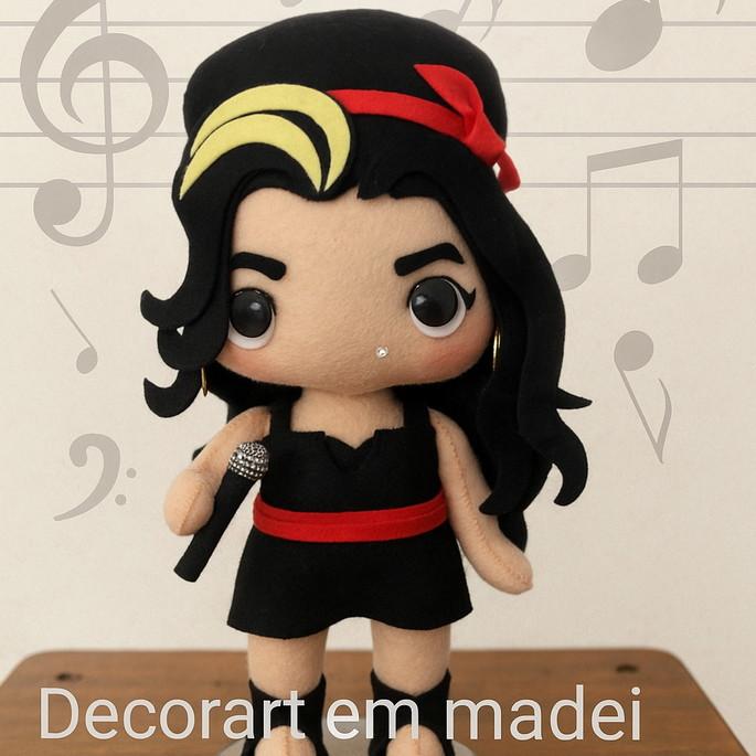 Amy Winehouse Boneca Decoração Feltro