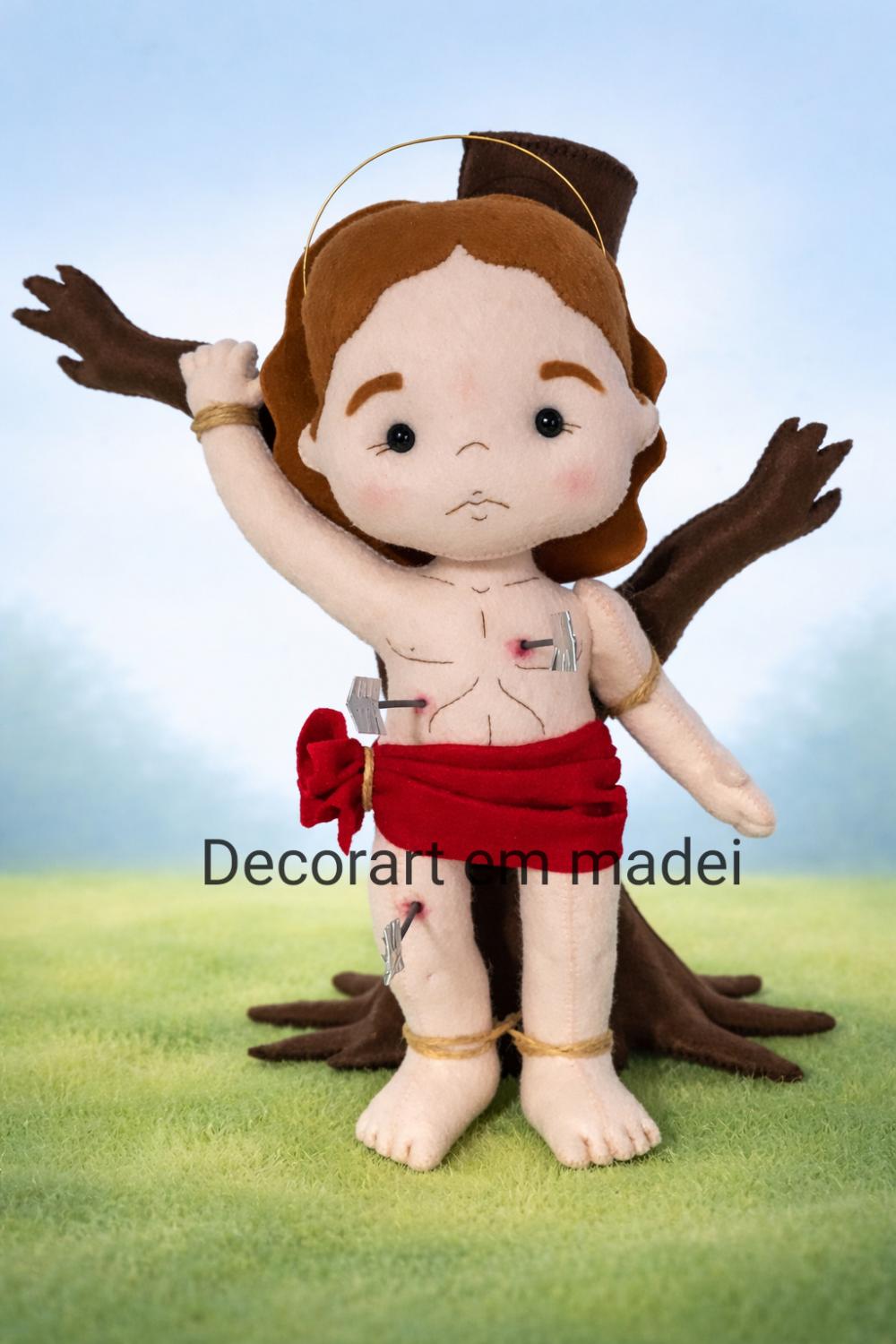 São Sebastião santo boneco decoração em feltro