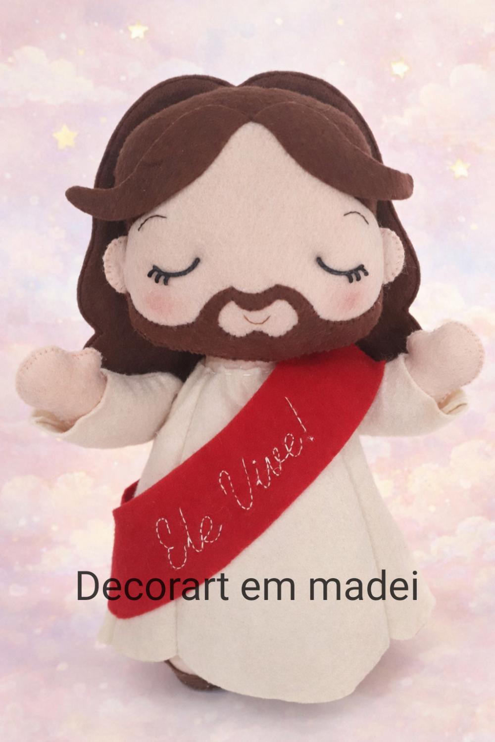 Jesus Vive boneco em feltro
