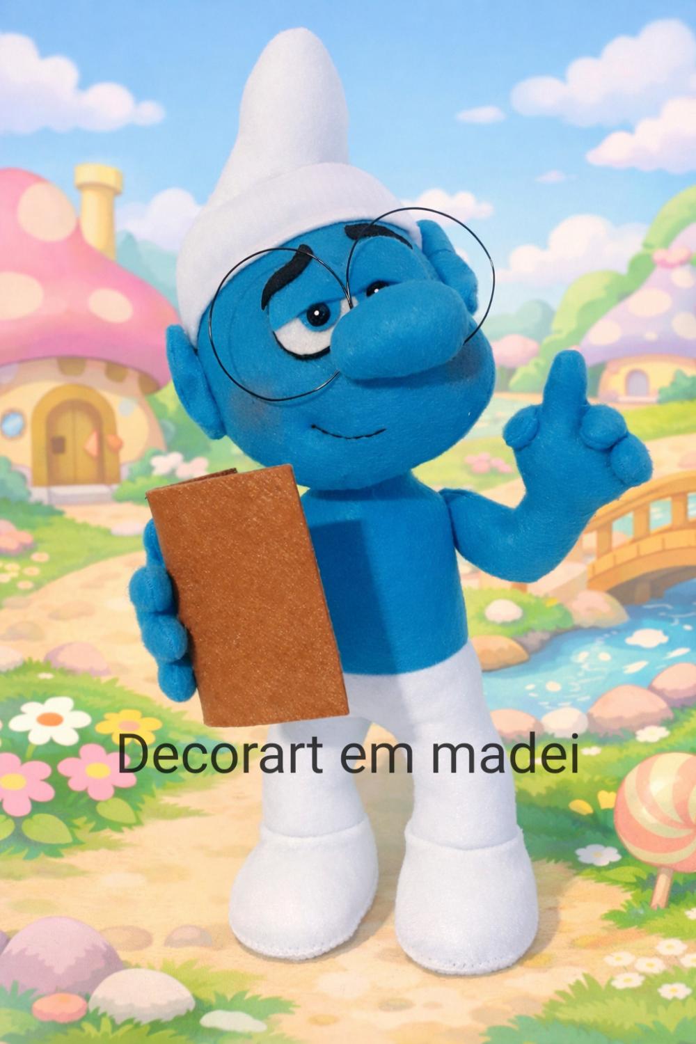 Smurf Gênio Boneco Decoração Feltro