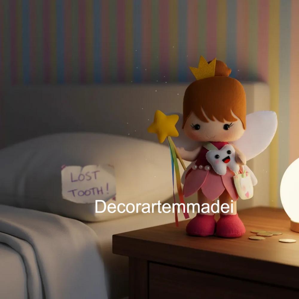 Fada do dente boneca decoração em feltro