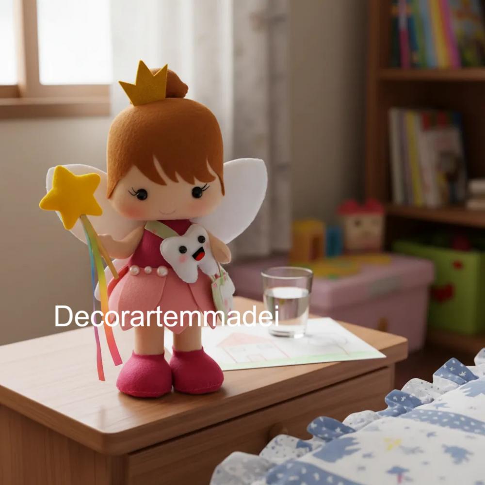 Fada do dente boneca decoração em feltro