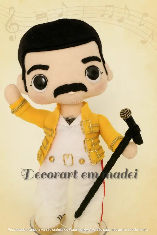 Freddie Mercury Boneco Decoração Feltro