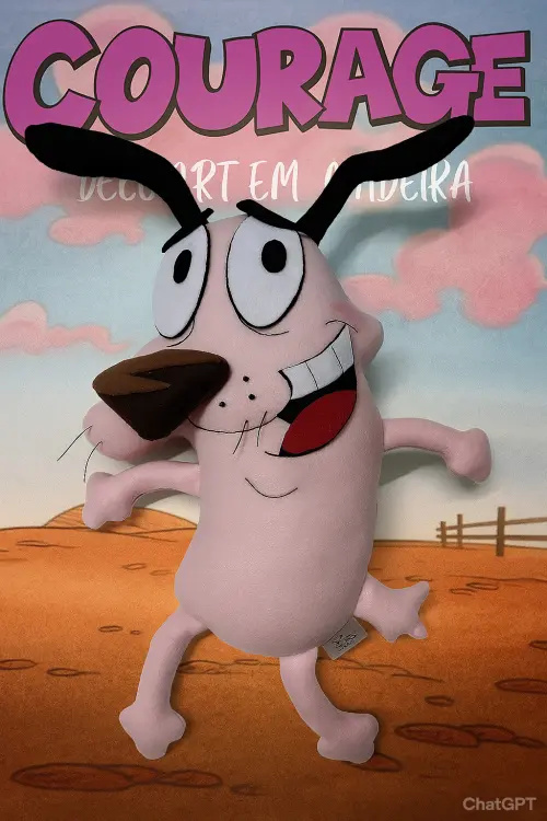 Coragem cão covarde boneco feltro (54 cm)