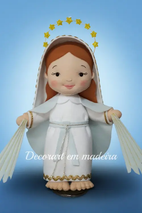 Nossa Senhora das Graças boneca santinha feltro