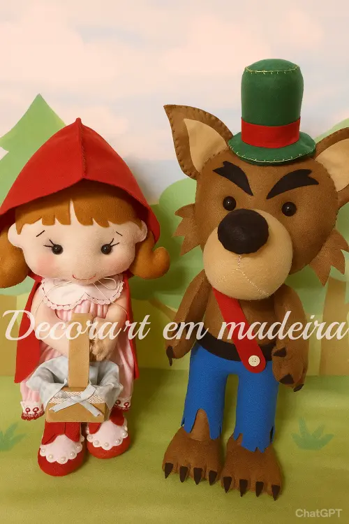 Chapeuzinho vermelho e o Lobo Mau em felro