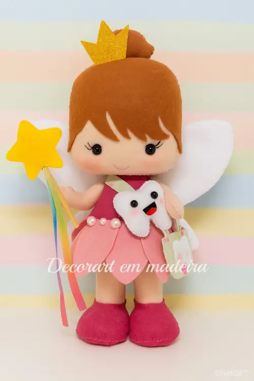 Fada do dente boneca decoração em feltro