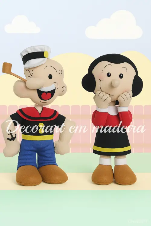 Popeye e Olívia bonecos em feltro