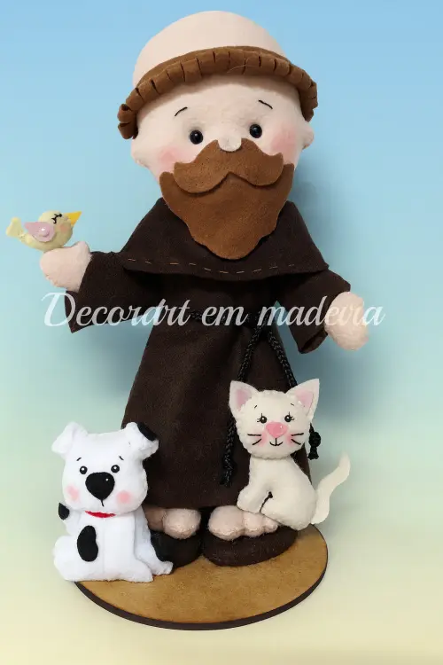 São Francisco de Assis boneco decoração feltro