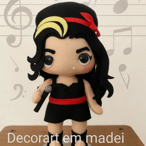 Amy Winehouse Boneca Decoração Feltro