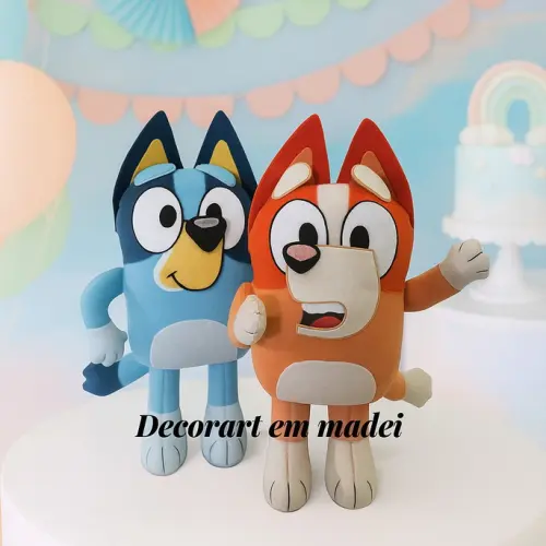 Bluey e Bingo Bonecos decoração em feltro