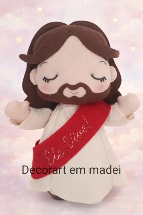 Jesus Vive boneco em feltro