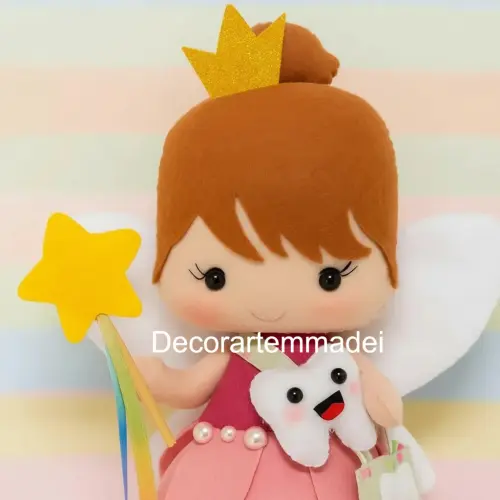 Fada do dente boneca decoração em feltro