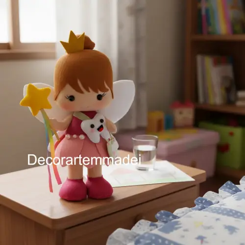 Fada do dente boneca decoração em feltro